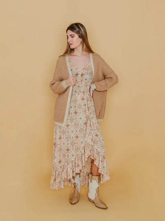 LANGES KLEID CARLOTA Braun