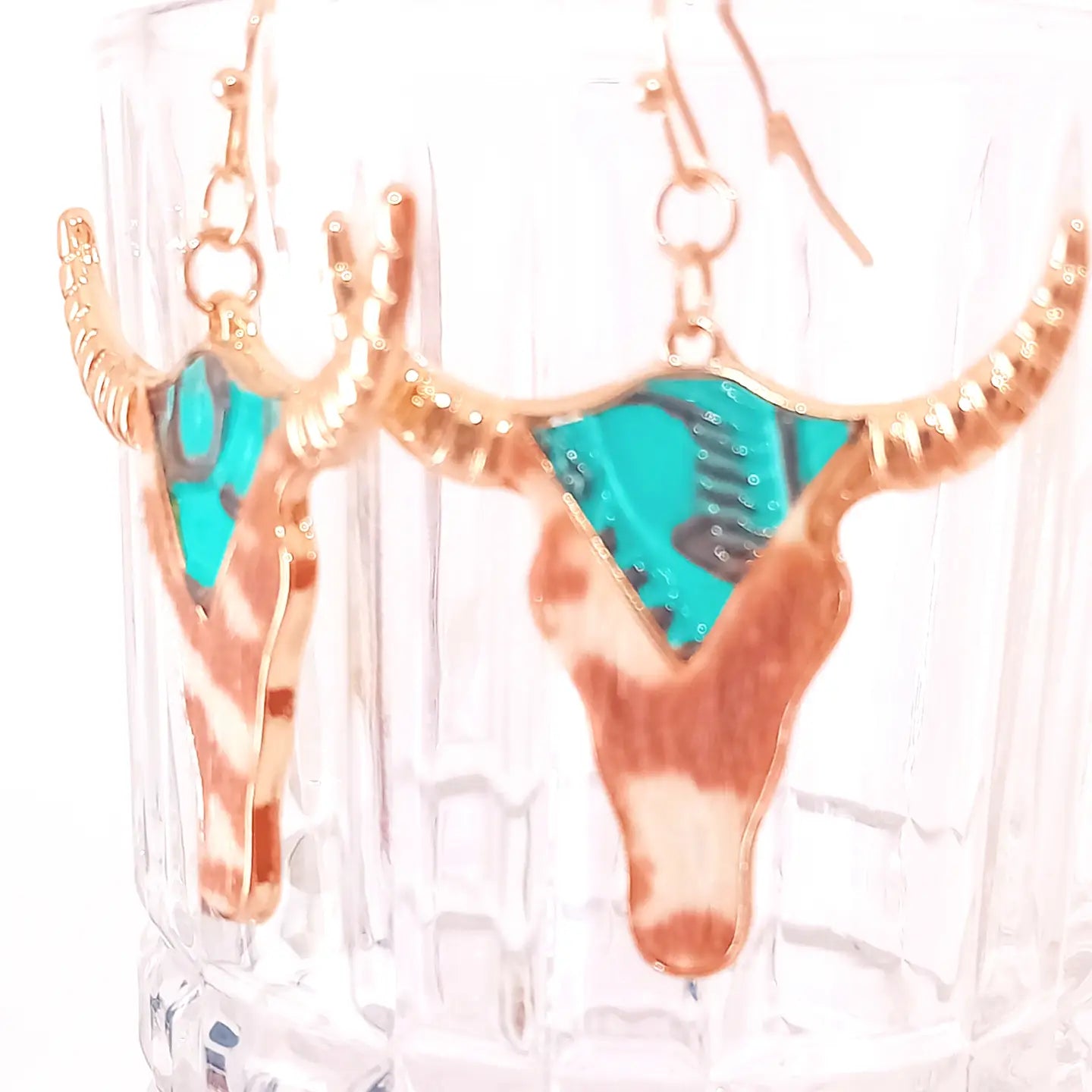 Boho-Ohrringe „Kuhschädel“ – Western Style