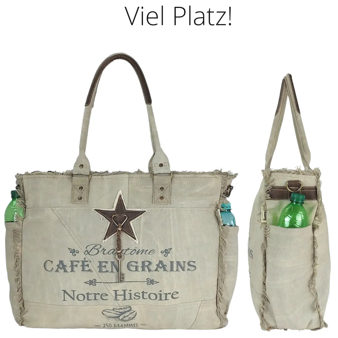 Sunsa Damen Handtasche. XXL Große Schultertasche aus Canvas