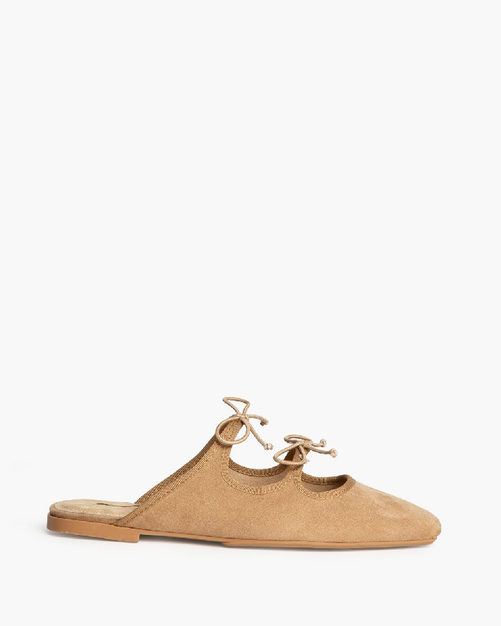 Ballerina-Pantoletten mit Schleife – Femininer Boho-Twist