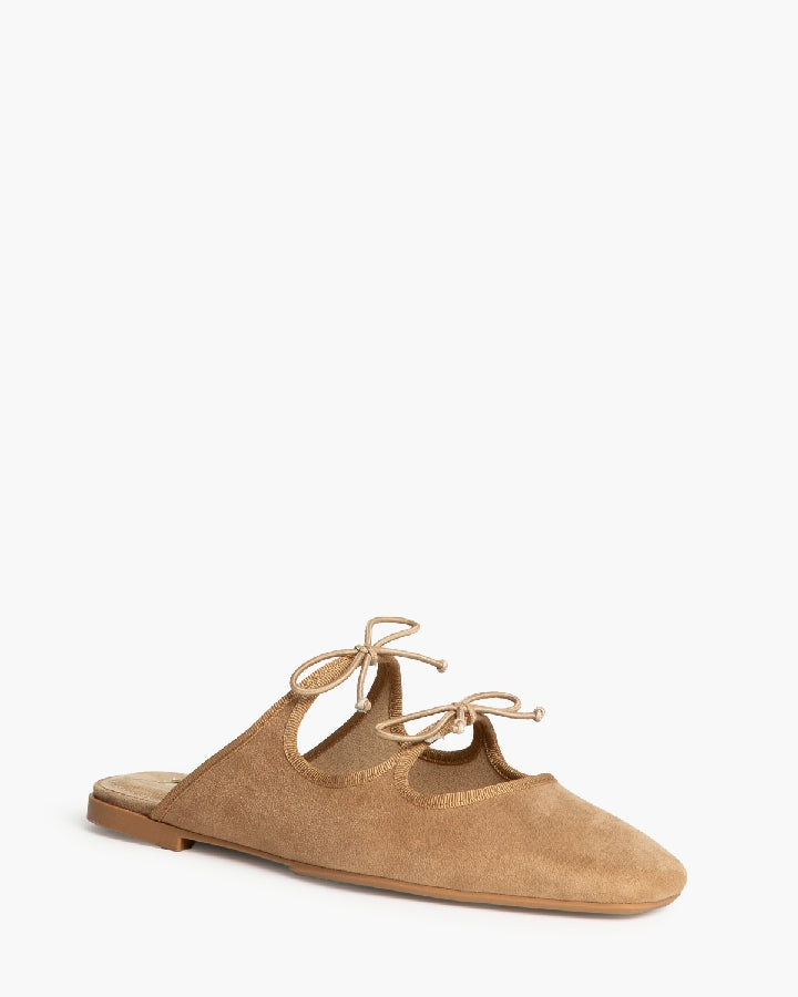 Ballerina-Pantoletten mit Schleife – Femininer Boho-Twist