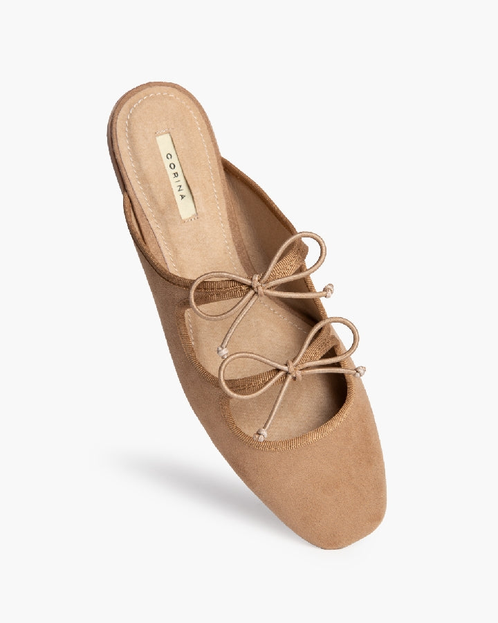 Ballerina-Pantoletten mit Schleife – Femininer Boho-Twist