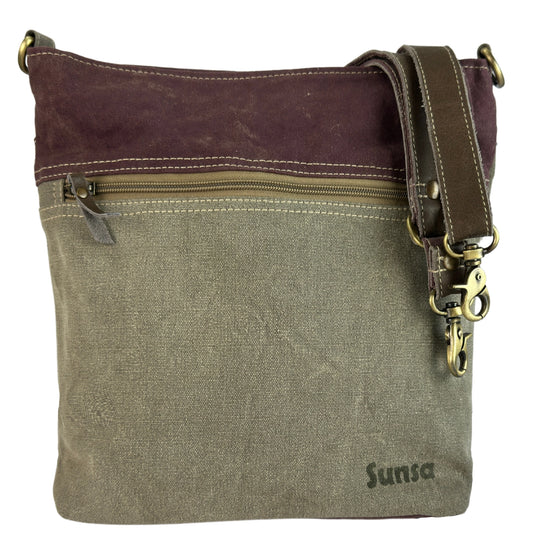 Sunsa Vintage Umhängetasche Patchwork Canvas Crossover Bag