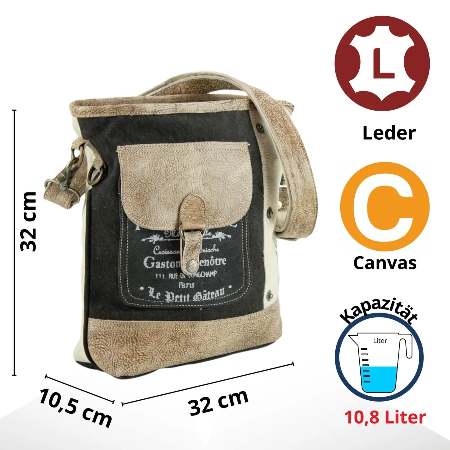 Sunsa Damen Umhängetasche. Vintage Handtasche aus Canvas