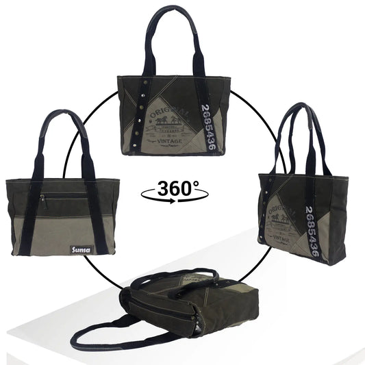 Sunsa Damen Handtasche. Schultertasche aus Canvas