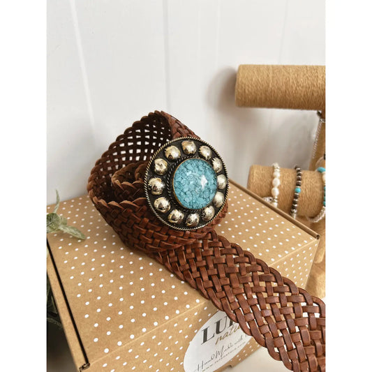 BRAUNER ECHTLEDERGÜRTEL SATURNO