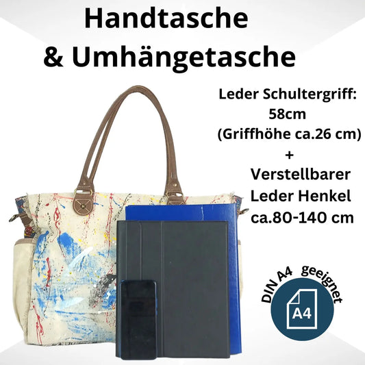Sunsa Damen Handtasche. XXL Weekender Tasche aus Canvas