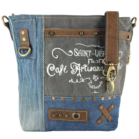 Sunsa Tasche. Nachhaltige Vintage Umhängetasche aus Jeans