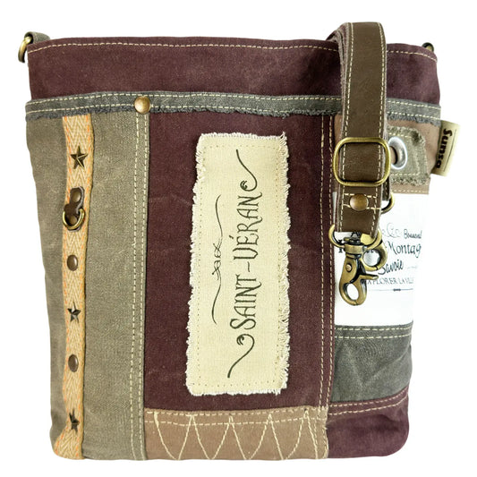 Sunsa Vintage Umhängetasche Patchwork Canvas Crossover Bag