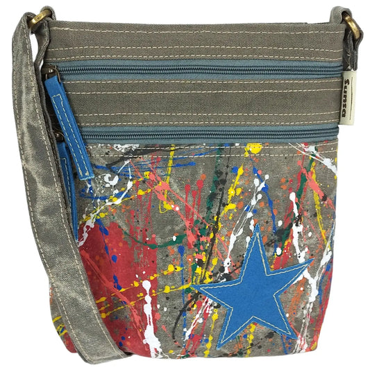 Umhängetasche. Canvas Schultertasche Vegane Crossbody Bag