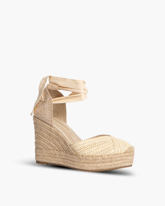 Valencianische Plateauschuhe mit Jute-Keil – Boho-Eleganz für den Sommer
