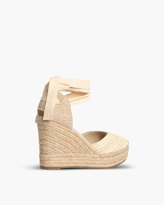 Valencianische Plateauschuhe mit Jute-Keil – Boho-Eleganz für den Sommer