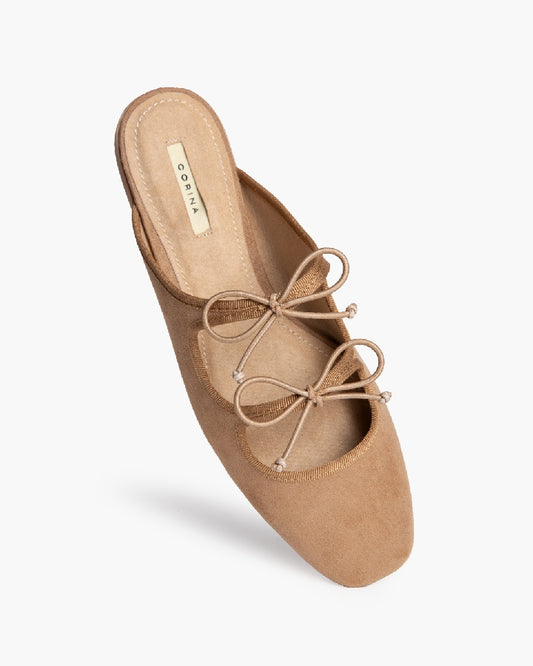 Ballerina-Pantoletten mit Schleife – Femininer Boho-Twist