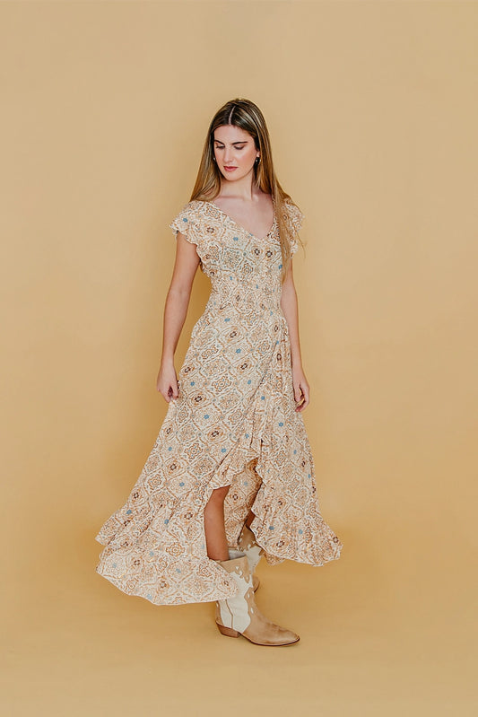 LANGES KLEID CARLOTA Braun